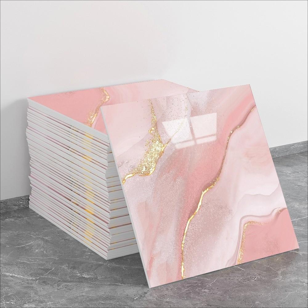 10/20Pcs 13.78" x 13.78" Marble Self-Adhesive Waterproof Shower Wall Panels, Elegant Marble Texture PVC Peel & Stick Tiles, Oil & Splash Proof for Bathroom, Kitchen & Living Room, Real Marble Look