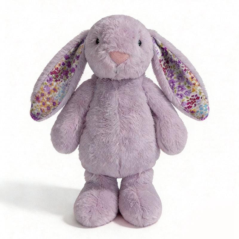 Cute Rabbit Plush Toy, Floral Lop-Eared Bunny Plush Doll, Childhood Stuffed Animal, Birthday Gift, Christmas Gift for Children, Home Decoration