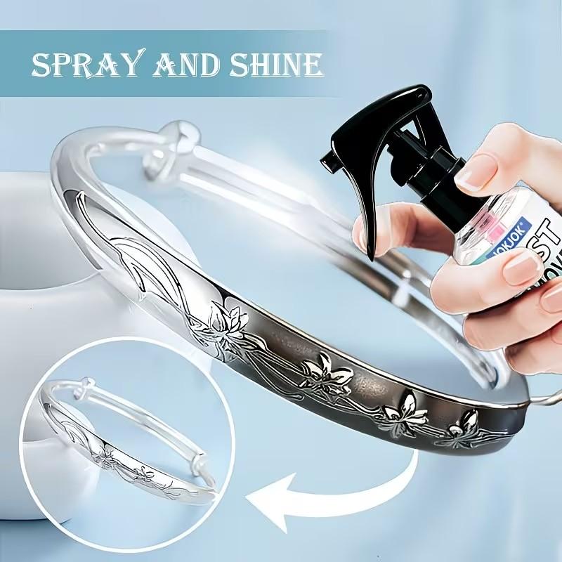 Jewelry Polishing Spray, Quick Shine Restorer for All Metals, Removes Oxidation in Minutes, Portable Travel Size, Brand Jokjok