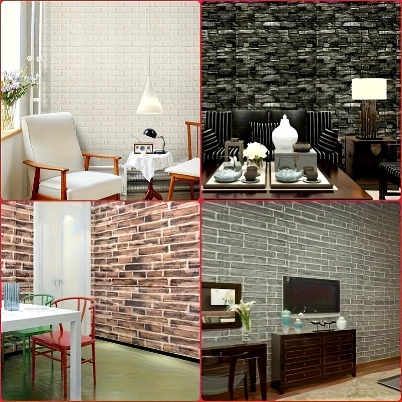 32pcs Self-Adhesive Xpe Retro Wall Stickers, Foam Brick Wallpaper for Bedroom, Waterproof Home Decor, 3mm Thick, Multiple Colors Available