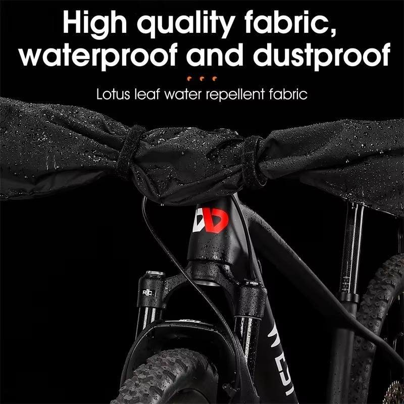 WEST BIKING Bike Handlebar Cover. 210 Nylon PU Waterproof and Dustproof Bike Handlebar Cover with Wear-Resistant Magic Straps Bicycle Accessories