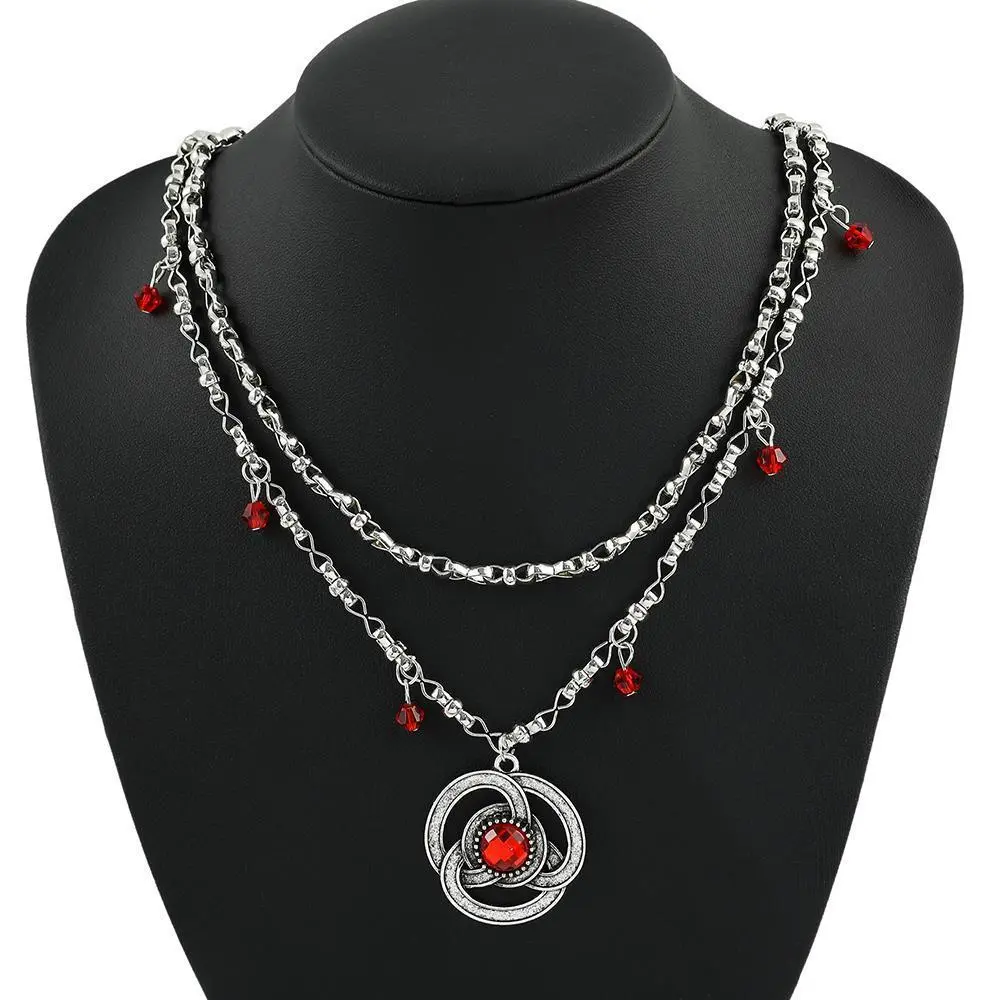 Rhaenyra Targaryen Red Crystal Chains Necklace, Classic American Fashion Jewelry, Hot Movie
