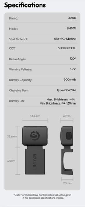 Ulanzi Pocket3 Accessories Collection, Expansion Adapter & Mini Tripod Kit for DJI Osmo Pocket 3 Mount with 1/4" Screw, Quick Release LED Light, Action Camera Accessories