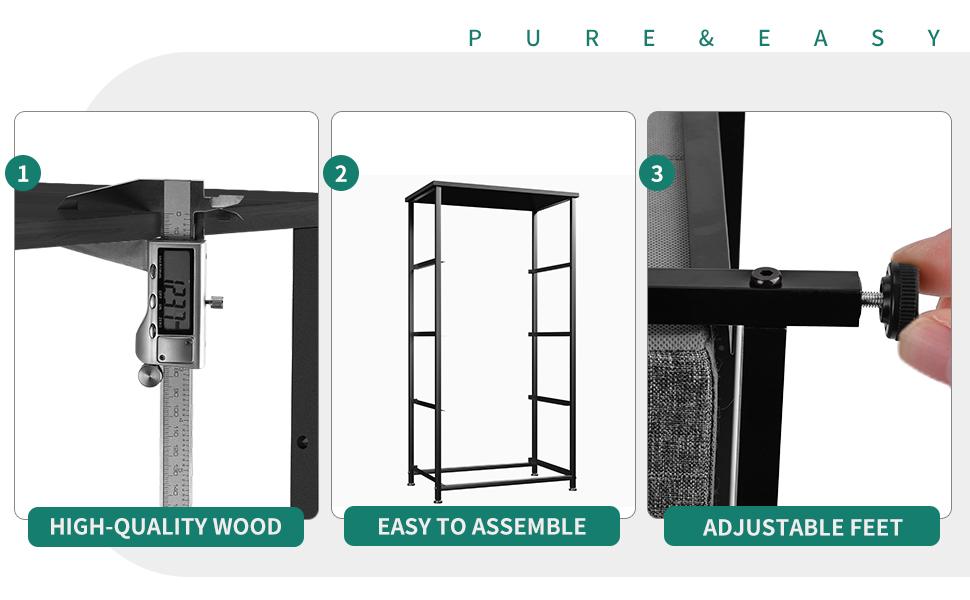 Yitahome Fabric Dresser with 4 Drawers - Storage Tower with Large Capacity, Organizer Unit for Bedroom, Living Room & Closets - Sturdy Steel Frame, Wooden Top & Easy Pull Fabric Bins