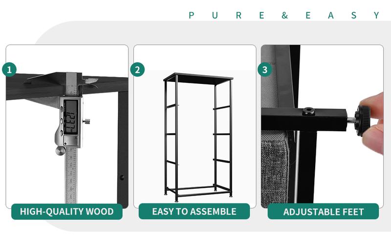 Yitahome Fabric Dresser with 4 Drawers - Storage Tower with Large Capacity, Organizer Unit for Bedroom, Living Room & Closets - Sturdy Steel Frame, Wooden Top & Easy Pull Fabric Bins