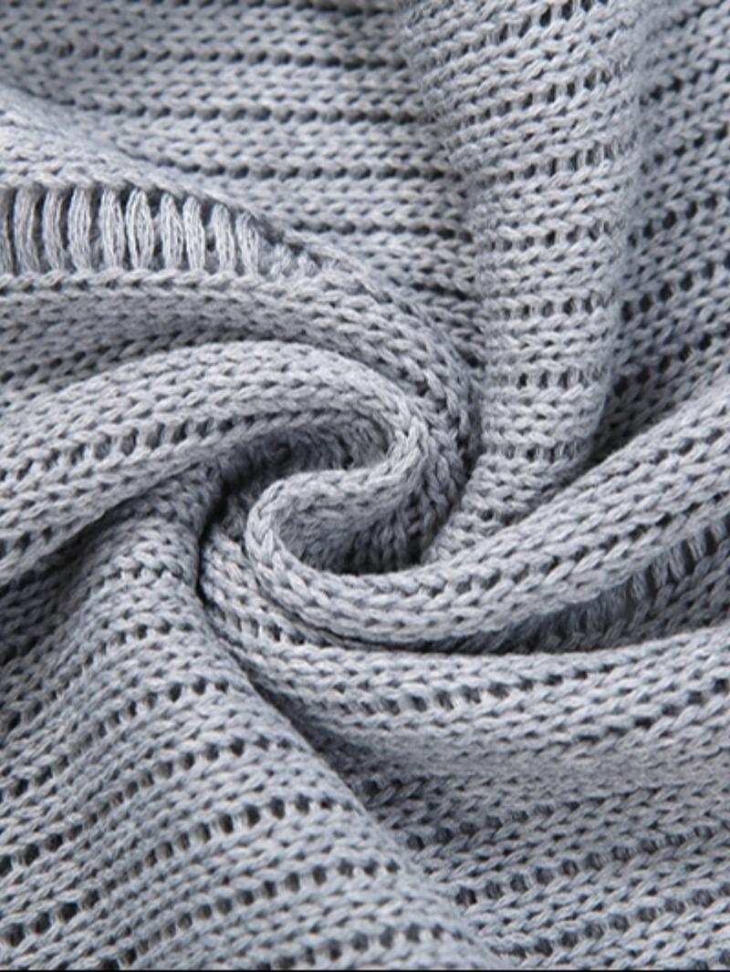 Women's Plain Slim-Fitting Ripped Knit Long Pants, Sexy Street Style Drop Waist Elastic Waist, Fashion Creative Hollow Out Design