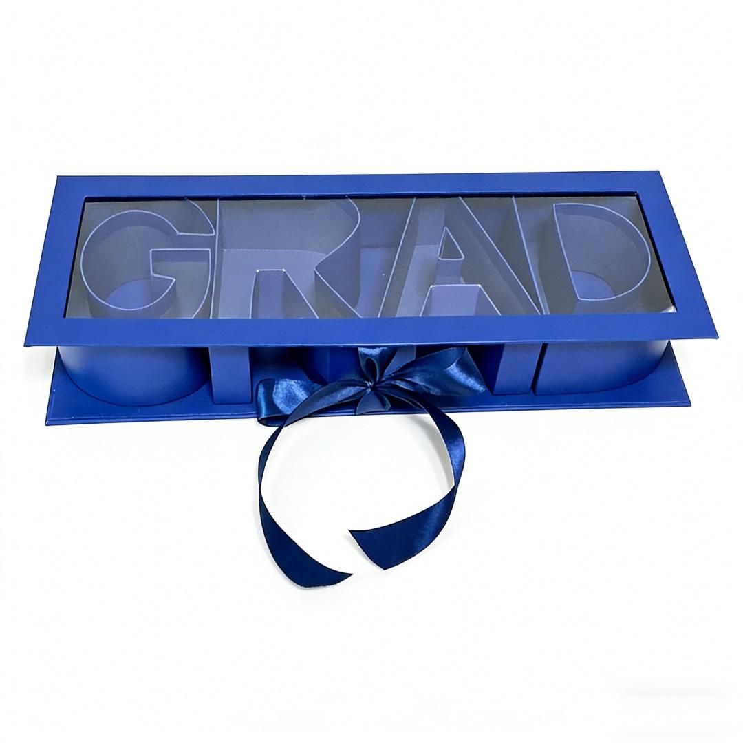 Creative Graduation Gift Box with Transparent Letter Lid, Empty Packaging for Flowers, Perfect for Graduation Celebrations
