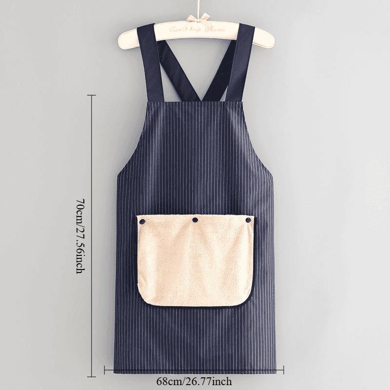 1 Piece Cotton Apron for Cooking, Home Kitchen Anti-Dirty Cross-Belt Waistcoat, Oil-Resistant Long Sleeve Breathable