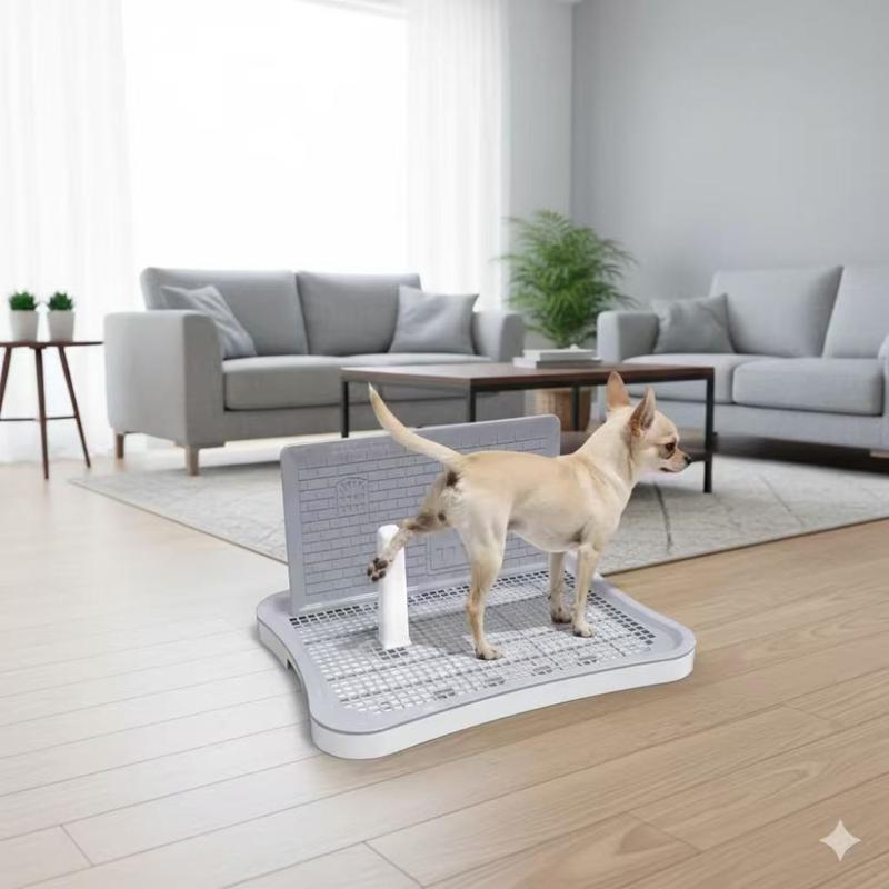 Leak-proof puppy urine pad holder and training station, heavy-duty indoor dog toilet system, easy to clean, suitable for puppies and adult dogs toilet training, center column design dog urine pad bracket, with training tray stable and leak-proof