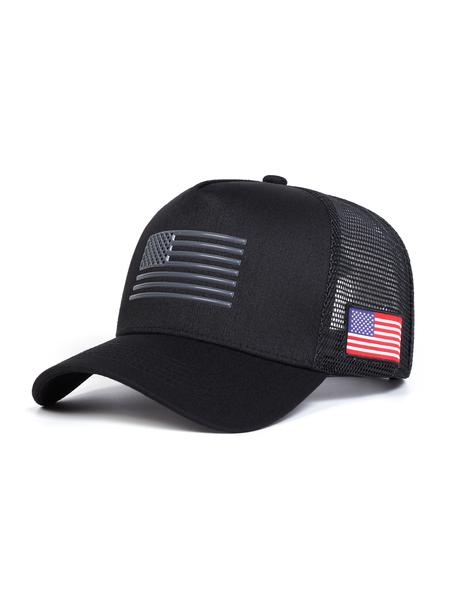 Unisex American Flag Baseball Cap, Breathable Cap, Adjustable Sun Protection Hat for Outdoor Travel Beach Vacation, Casual Fitted Woven Fabric Design