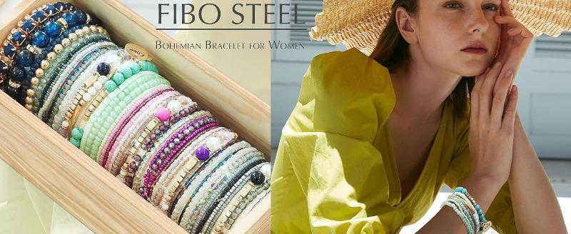 FIBO STEEL 6 Sets Multicolor Stackable Bracelets for Women Stretch Multilayered Boho Jewelry Christmas Gift Trendy Fashionable Accessories FIBO STEEL 6 Sets Multicolor Stackable Bracelets for Women Stretch Multilayered Boho Jewelry Christmas Gift Trendy Fashionable Accessories
