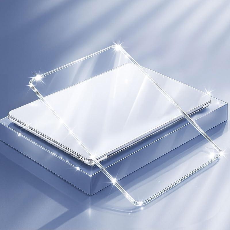 Premium laptop cases for MacBook Pro and Air models, high-grade hard protective shell - crystal clear, scratch-resistant, durable, and easy to install (1 cover + 1 base).