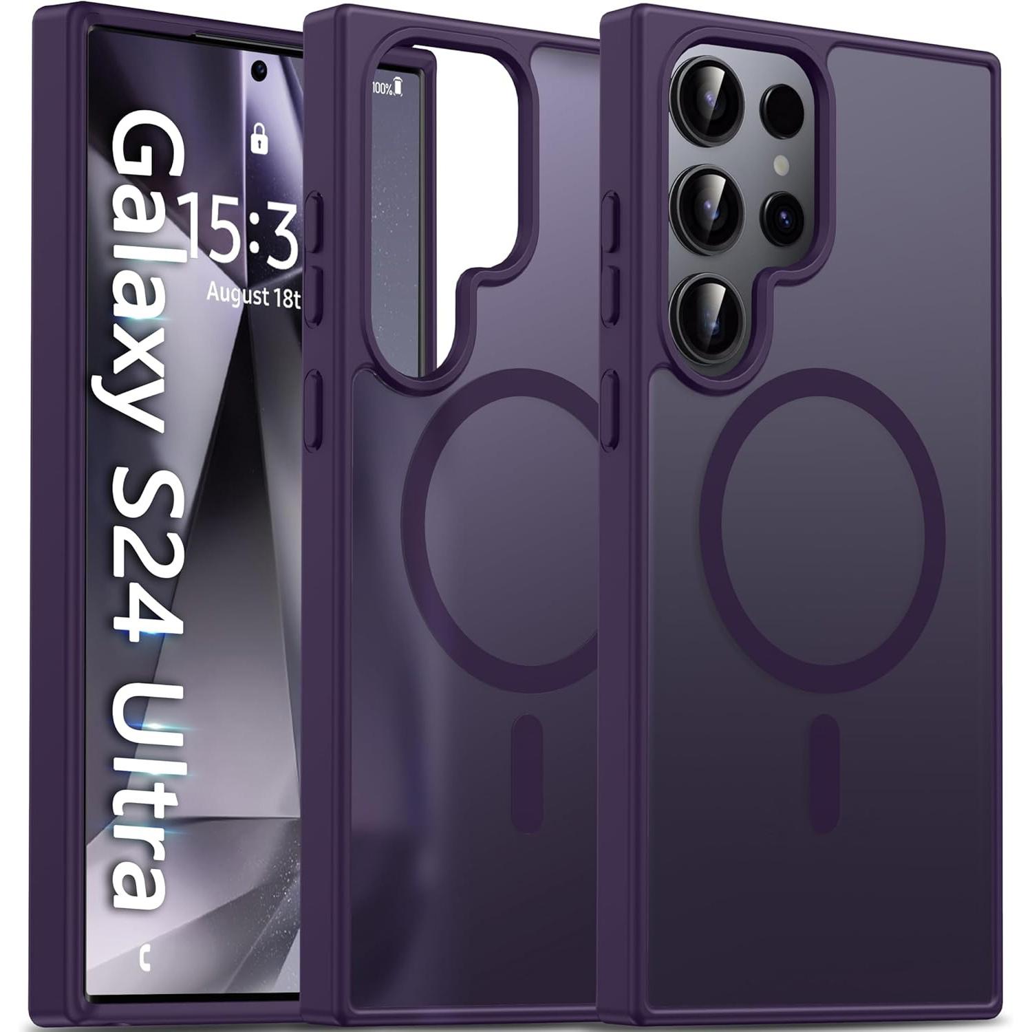 Magnetic for Samsung Galaxy S26 Ultra S25 Ultra S24 Ultra S23 Ultra S22 Ultra S25FE S26 Plus Case Matte, S26 Ultra Phone Case Compatible with MagSafe Frosted Translucent Shockproof Anti-Scratch Slim Fit Case Military Grade Protection (Black)