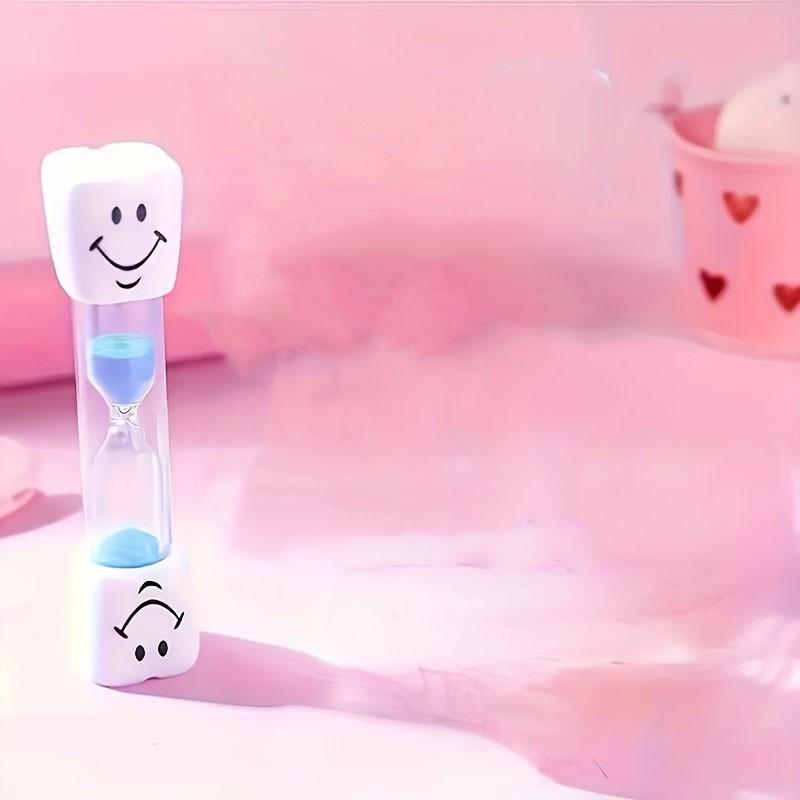 Seven Minute Toothbrush Sand Timer, Colorful Happy Face Design, Mini Kitchen Timer for Brushing Teeth and Cooking, Fun Timer