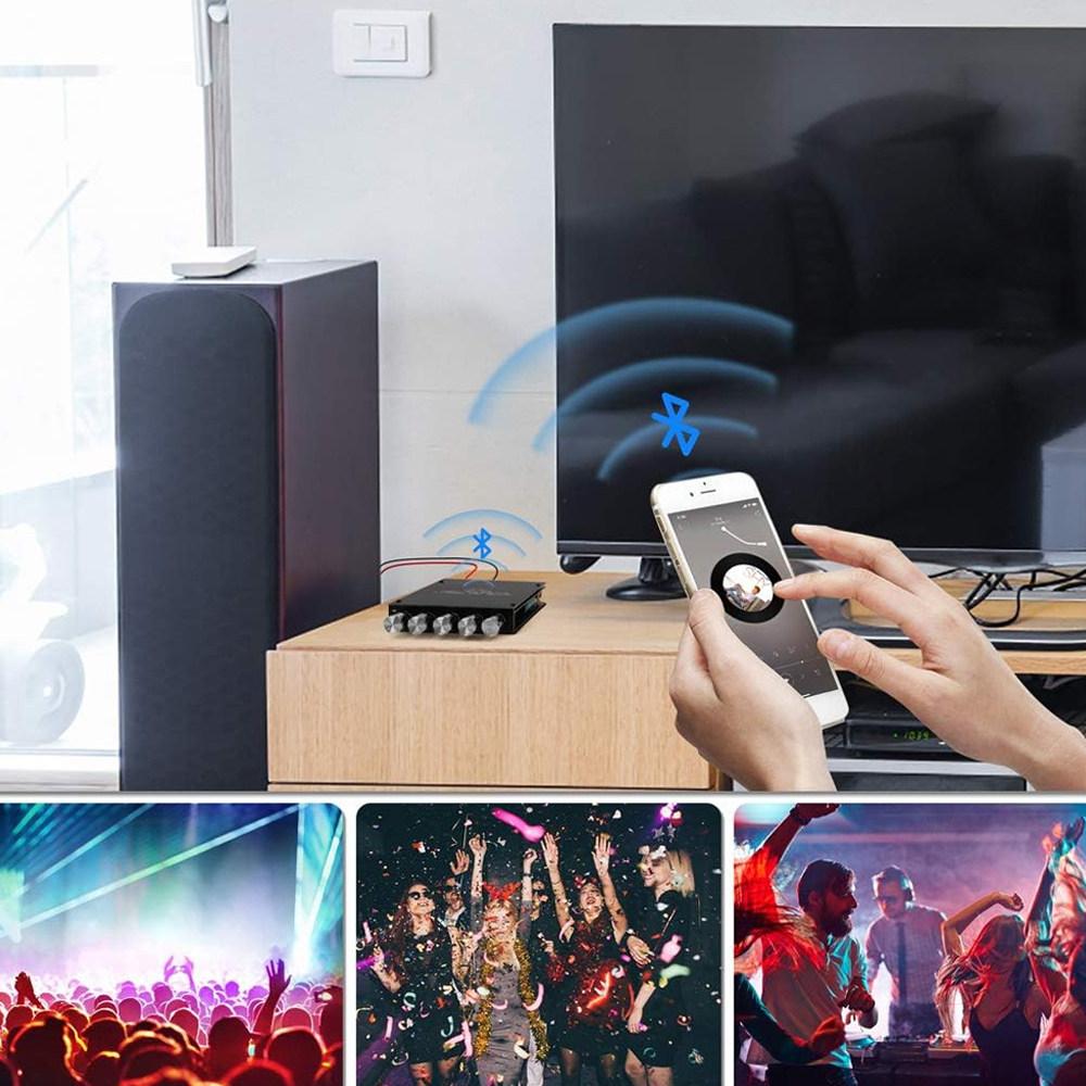 BT Amplifier Board,50W+50W+100W 2.1 Channel Subwoofer Amp Board with Treble/Bass/Sub Control,DC 9-24V, Bluetooth and AUX Inputs, DIY Wireless Speakers AMP Board