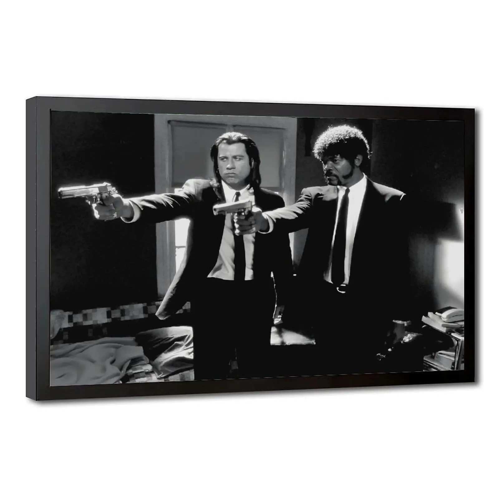 Pulp Fiction Gangster Movie Poster - Vintage Retro Printable Wall Art, 1990 Home Decor Decoration, Wood Set for Room Gift