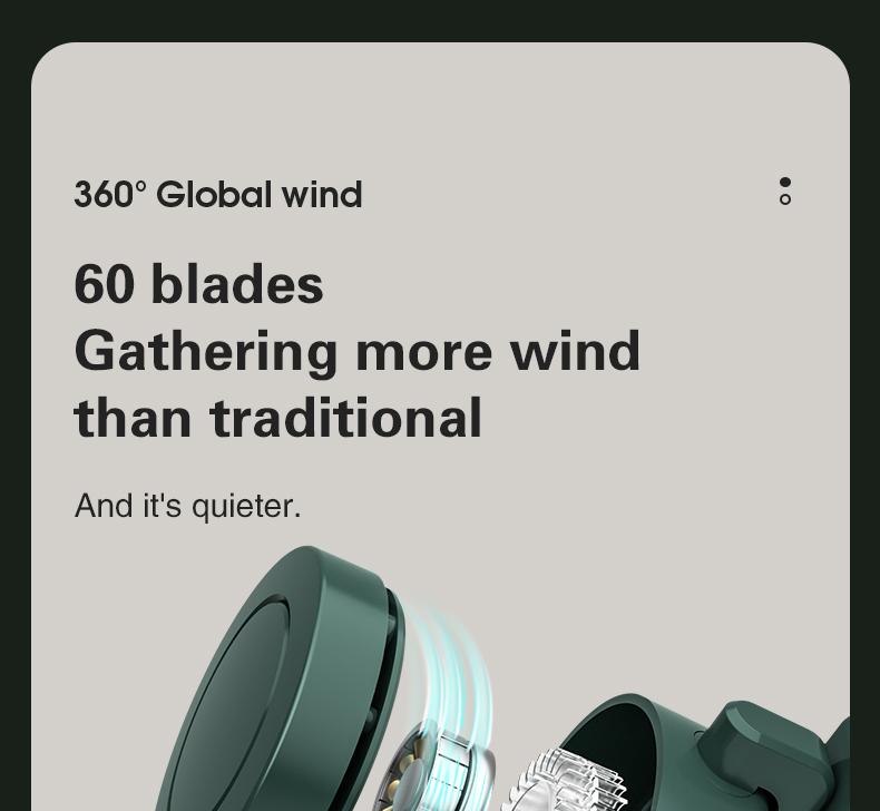 Mini Wearable Waist Fan – Rotating Bladeless Airflow, USB or Battery Operated, Hands-Free Cooling for Hiking, Farming, and Camping