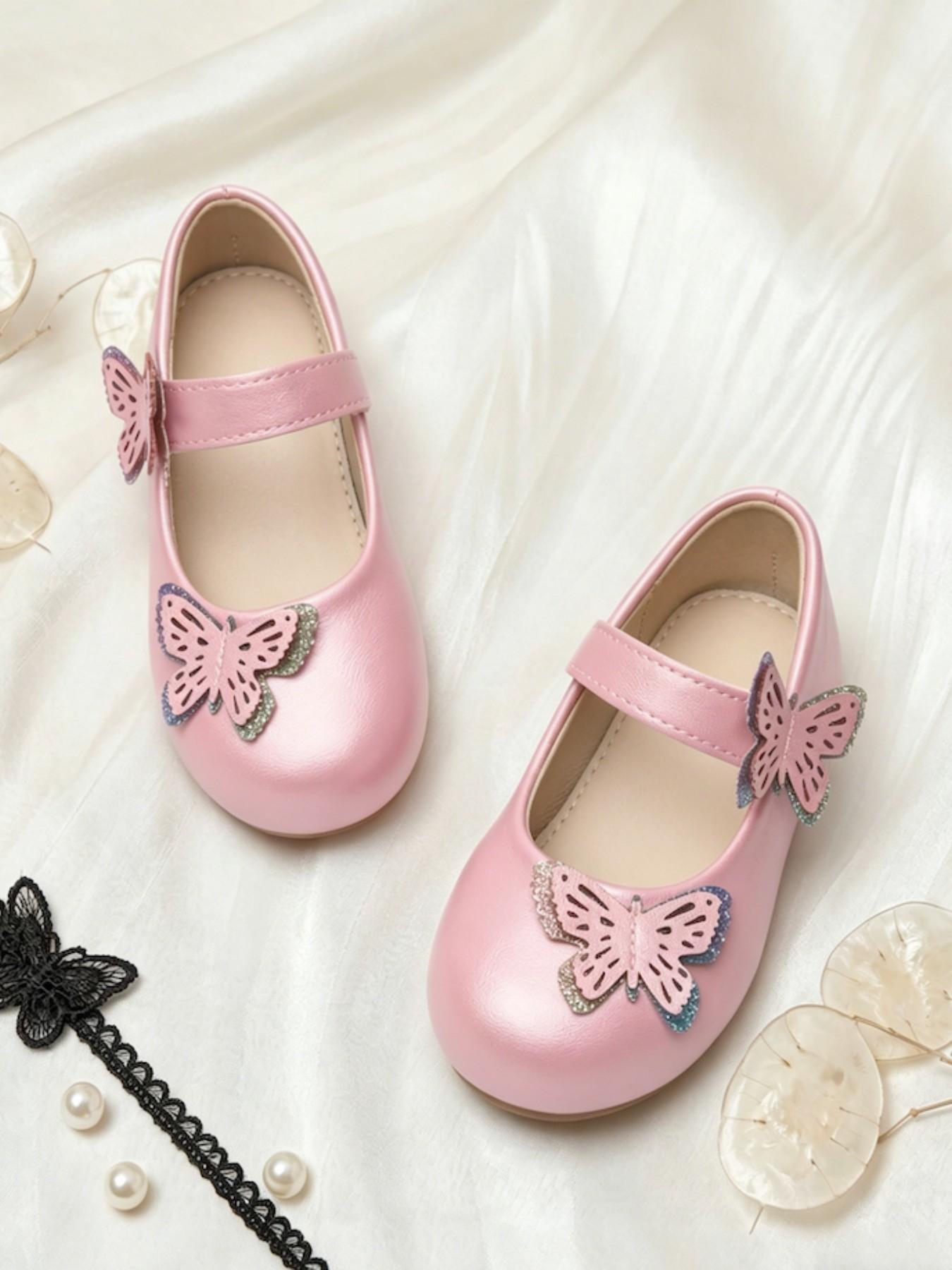 Girls' Bow Mary Jane Shoes, Soft Sole Anti-Slip Low Heel, Round Toe PU Leather, Casual All Seasons, Perfect for Parties and Weddings