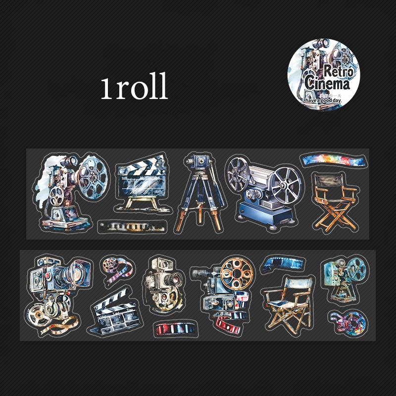 Beautiful Day Old Cinema Series Scenery Pet Tape Set, 4 Styles Included, Ideal for DIY Crafts and Decorations, High-Quality Adhesive Material