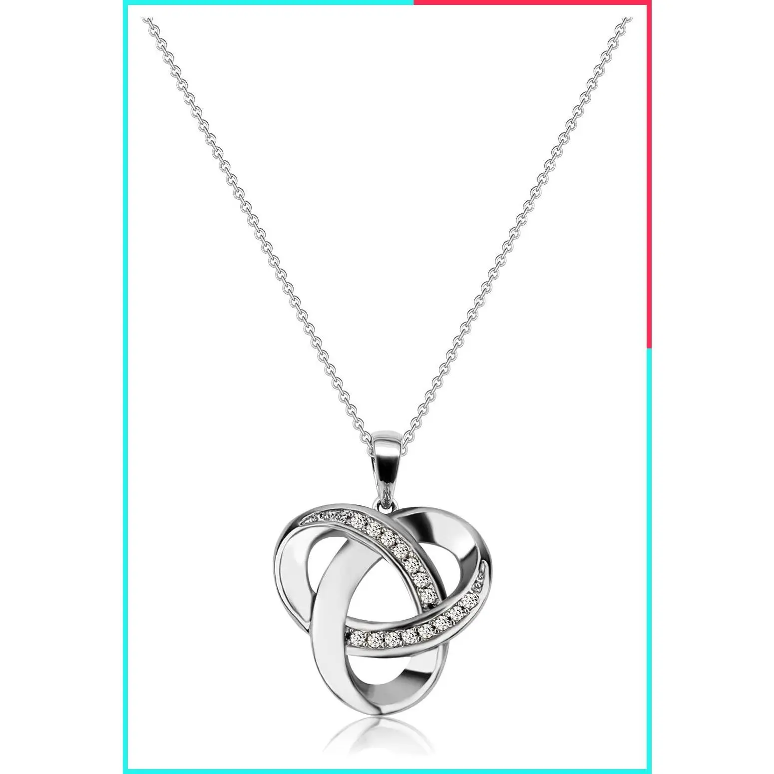 Sterling Silver Diamond Accent Love Knot Pendant Necklace - Infinity Knot Necklace for Women