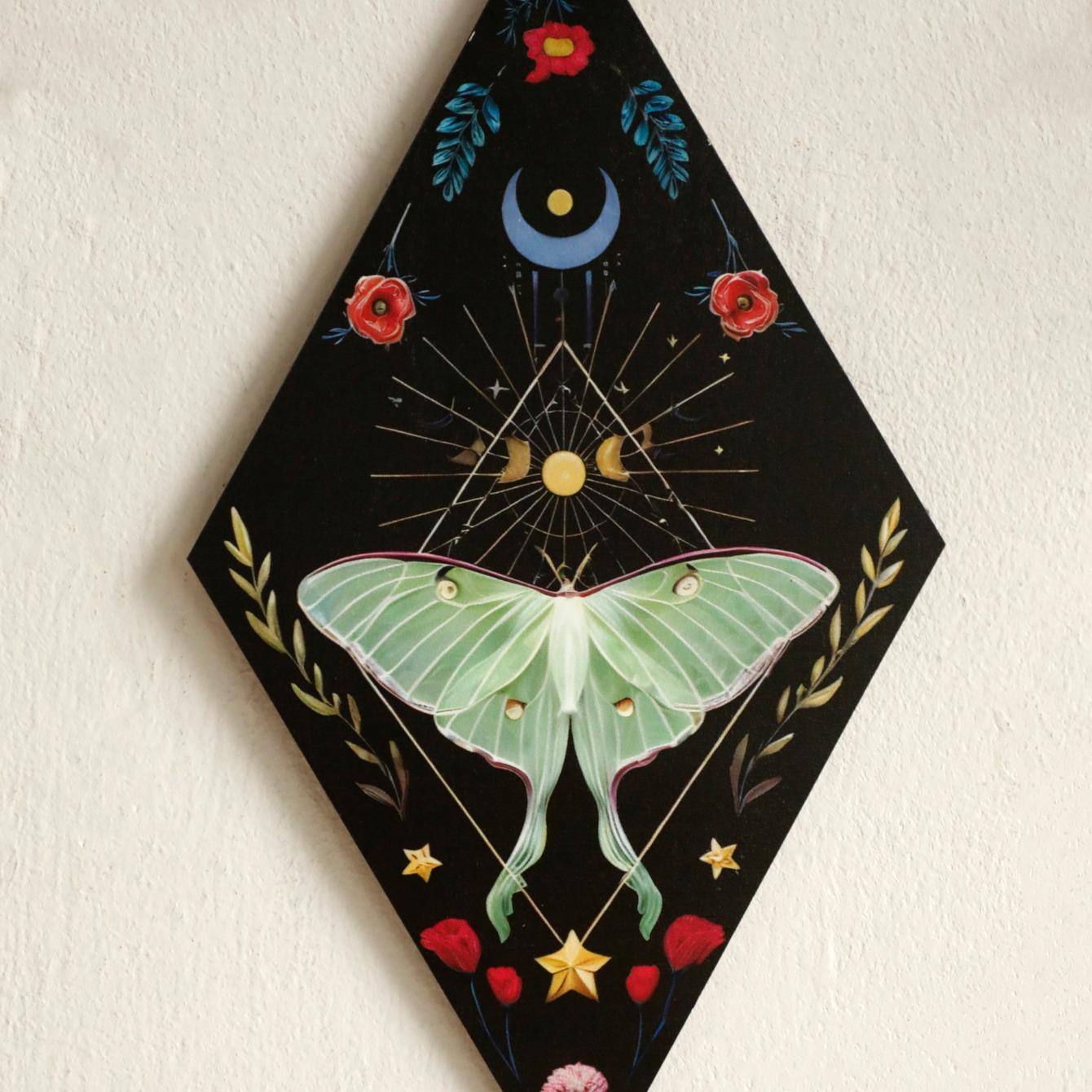 Wooden Butterfly & Moon & Star Pattern Wall Art, 3 Counts Boho Style Wall Decor, Wall Hanging Decor for Home Living Room Bedroom