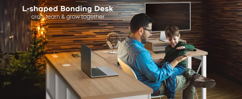 L Shape Standing Desk, Electric Corner Desk Height Adjustable, 61x60 Computer Desk with 4-in-1 Outlet, for Work Home Office, Livestreaming, Gaming, Light Oak