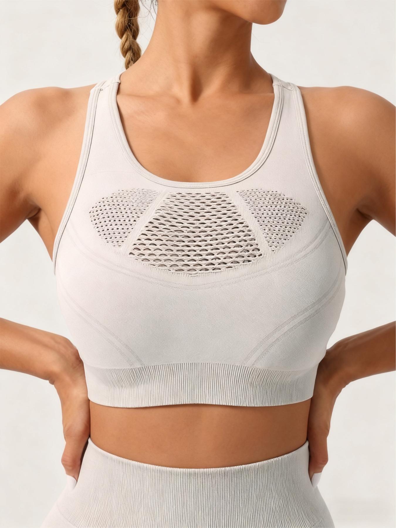 High Elastic Compression Sports Bra, Buttery Soft Gym Bra for Pilates, Daily Active Wear, Comfortable and Supportive Athletic Top