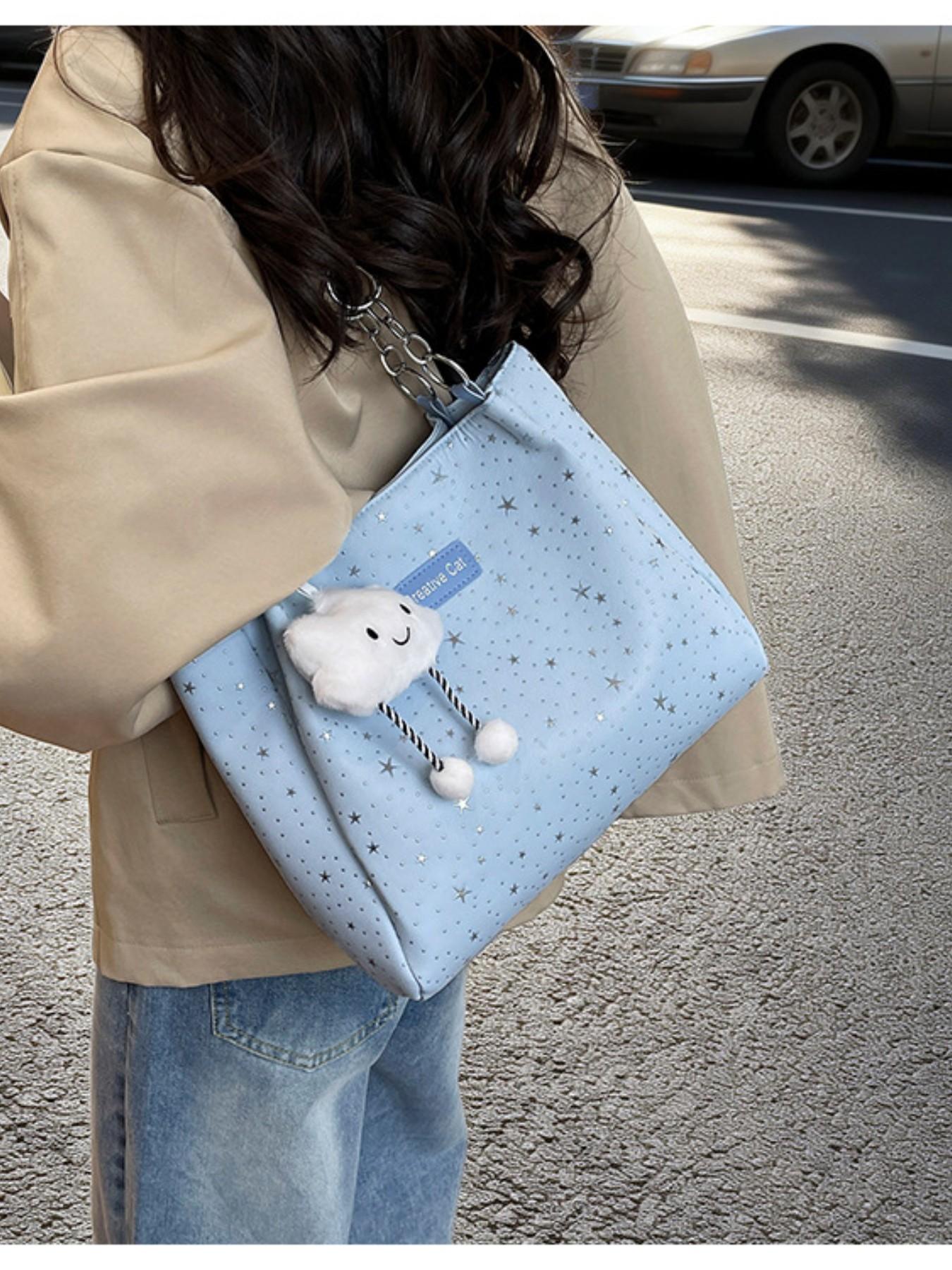 2026 New Korean Style Tote Bag, High-End Unique Design, Large Capacity Commuter Shoulder Bag, Fashionable and Versatile for Urban Women