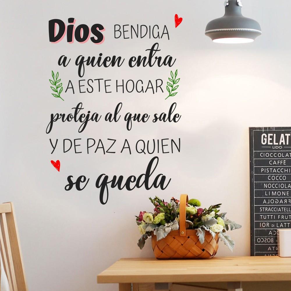 Spanish God Bless Quote Wall Stickers Entryway Bedroom Christian Bible Verse Wall Decals Living Room Wall Decor