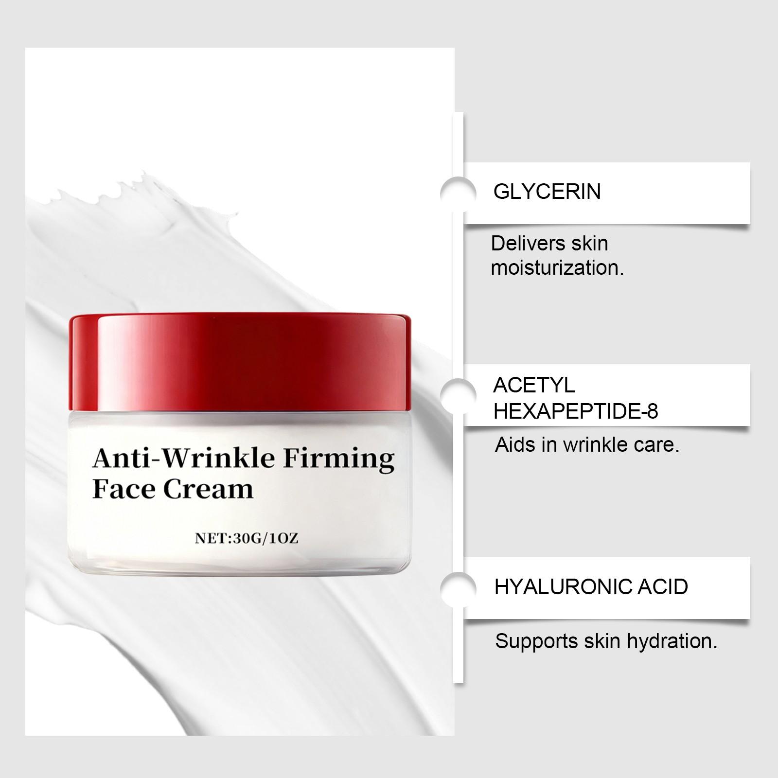 Moisturizing Face Cream, Hydrating Facial Care, Smooths Skin Texture, Enhances Elasticity, Clearer Lines, Soft & Silky Application
