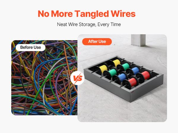 VEVOR Wire Spool Rack, 4 Adjustable Rods, Cold-Rolled Steel Wire Spool Holder Wall Mounted for Multi-Spools, Wiring Storage, 150 lbs Capacity Cable Dispenser, for Electrical Industrial Retail Use