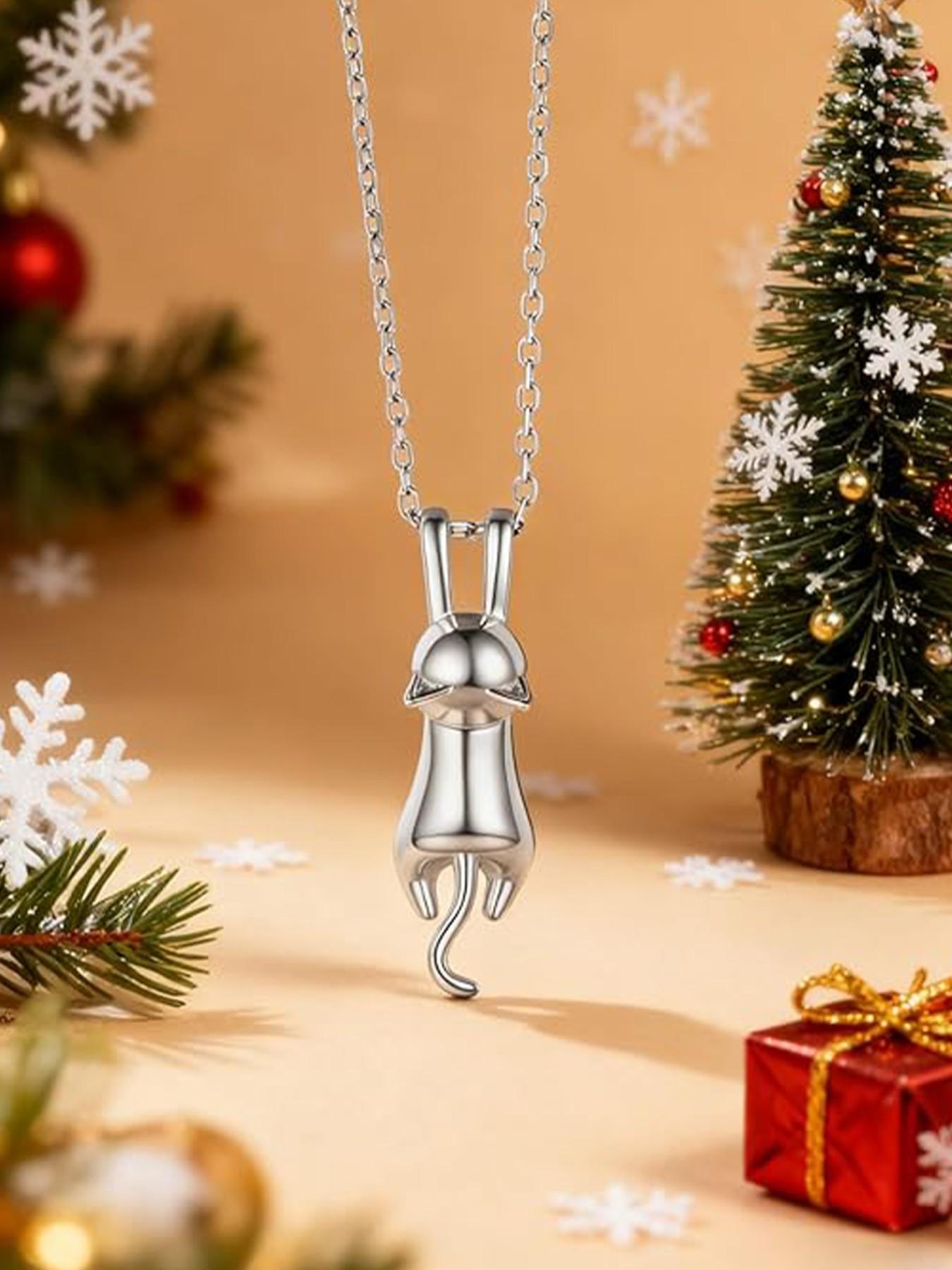 Cat Necklaces for Cat Lovers  Womens  Kitten Pendant Cat Collarbone Necklace