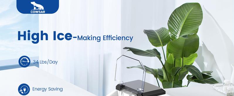 COWSAR Nugget Ice Maker Countertop, Chewable Nugget Ice Cubes Machine, Quick Ice Making 34Lbs/Day, Self-Cleaning, Portable Stainless Steel Ice Machine for Home Kitchen Office Party