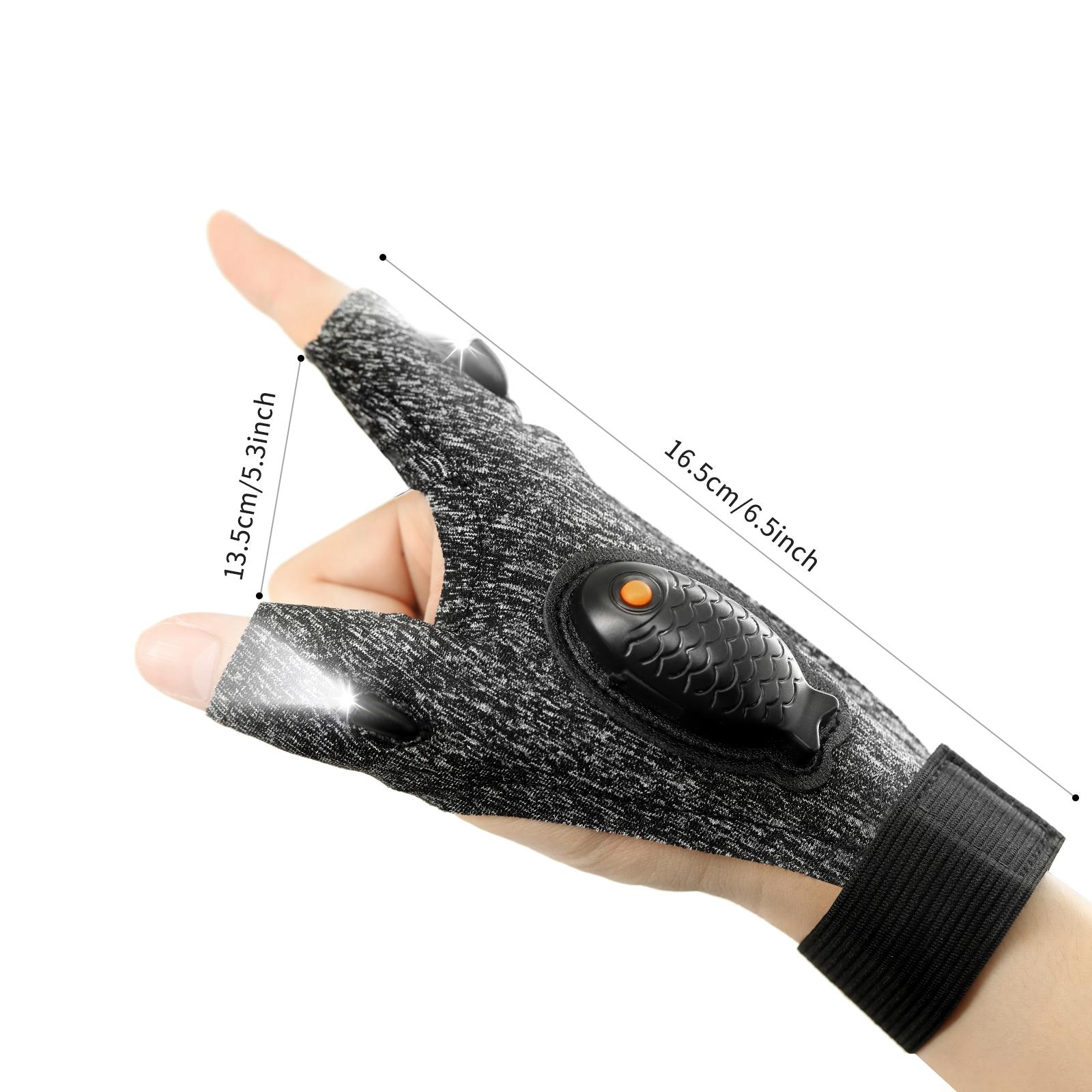 Touch Two Fishing Gloves with LED Lighting Lightweight Breathable Dry Design for Night Fishing & Running Includes Data Cable Moisture Drainage Ergonomic Fit Hand