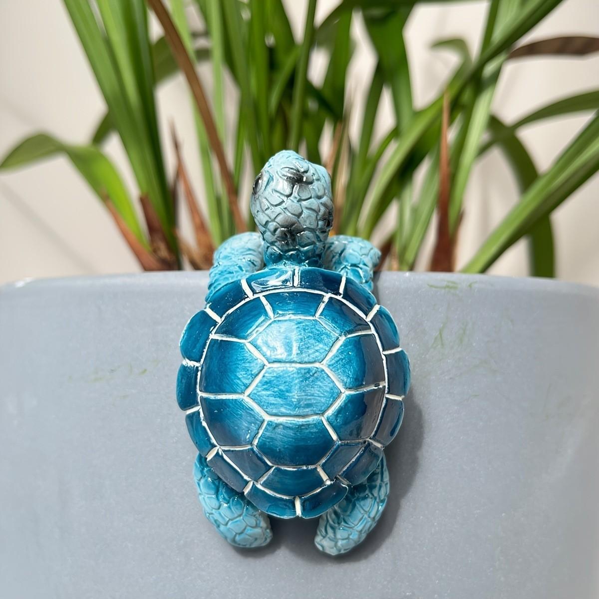 1pc Ocean Animal Turtle Resin Sculpture Decor, Garden Courtyard Planter Hanging Decoration, Resin Craft Art Piece