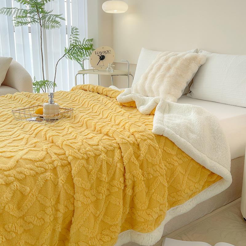 Thick Warm Plush Blanket, Diamond Pattern Flannel Throw, Style Bedroom Decor, Sofa Bed Cover, Living Room Rug, Dorm Essential