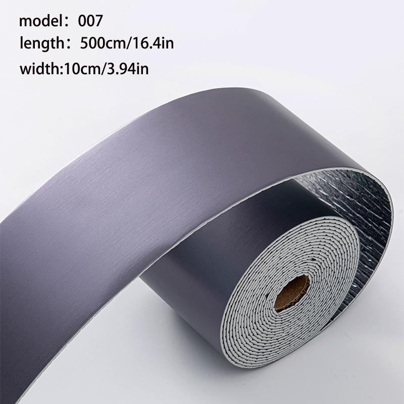 2 Rolls Self-Adhesive Baseboard Trim, Waterproof Moisture-Resistant No Drill Wall Corner Strip, Anti-Mold Floor Line Wallpaper for Kitchen Bathroom Living Room