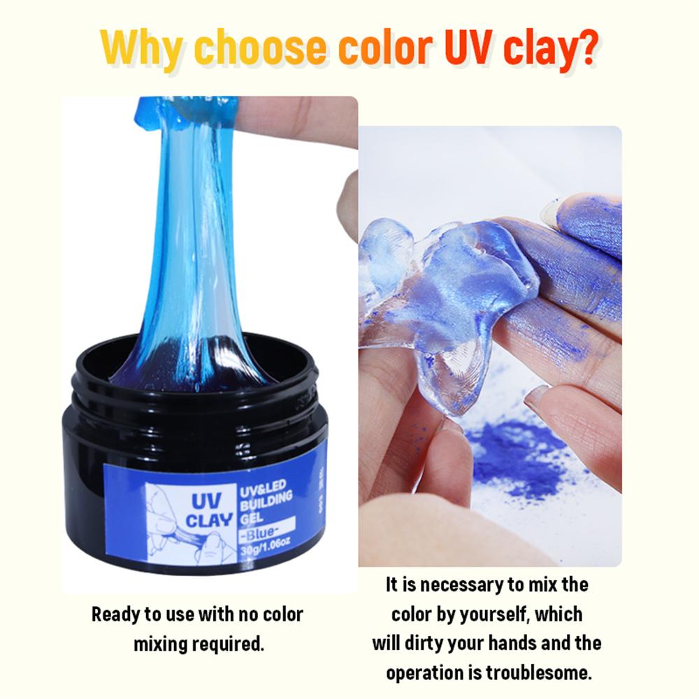 16 colors UV Light Curing Putty(uv clay) 30g/1.06oz - Multi-Purpose Adhesive for Crafts, Repair, 3D Print Fixes, Quick-Curing, Durable & Easy to Use - Ideal for Professionals and Hobbyists, DIY jewelry making filling materials