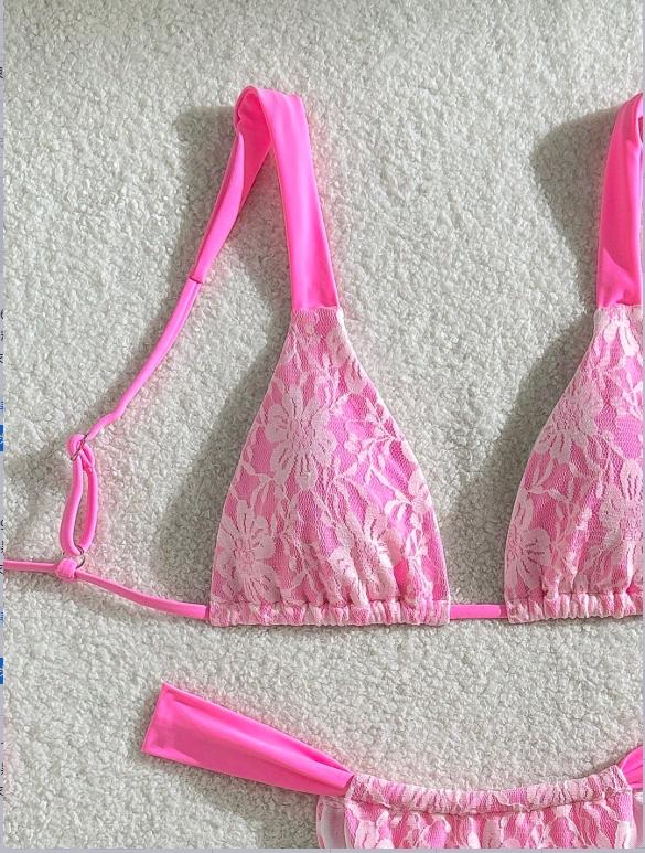 2026 Women's Floral Print Triangle Cup Bikini Set, Adjustable Straps, Low Waist Thong Style, Perfect for Beach and Pool Selfies, Swimsuit Set