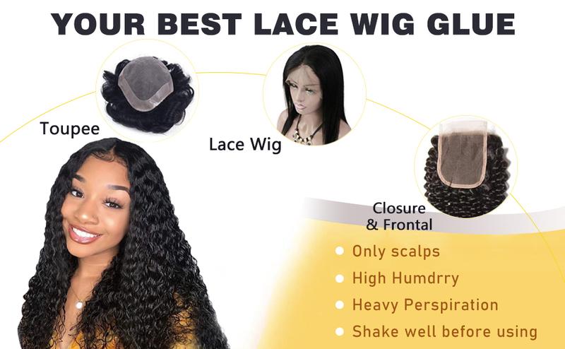 9 Count Wig Glue Set - Waterproof Lace Front Adhesive for Wigs with Glue Remover, Hair Wax Stick, and Styling Tools Gel Invisible Bond Natural Look