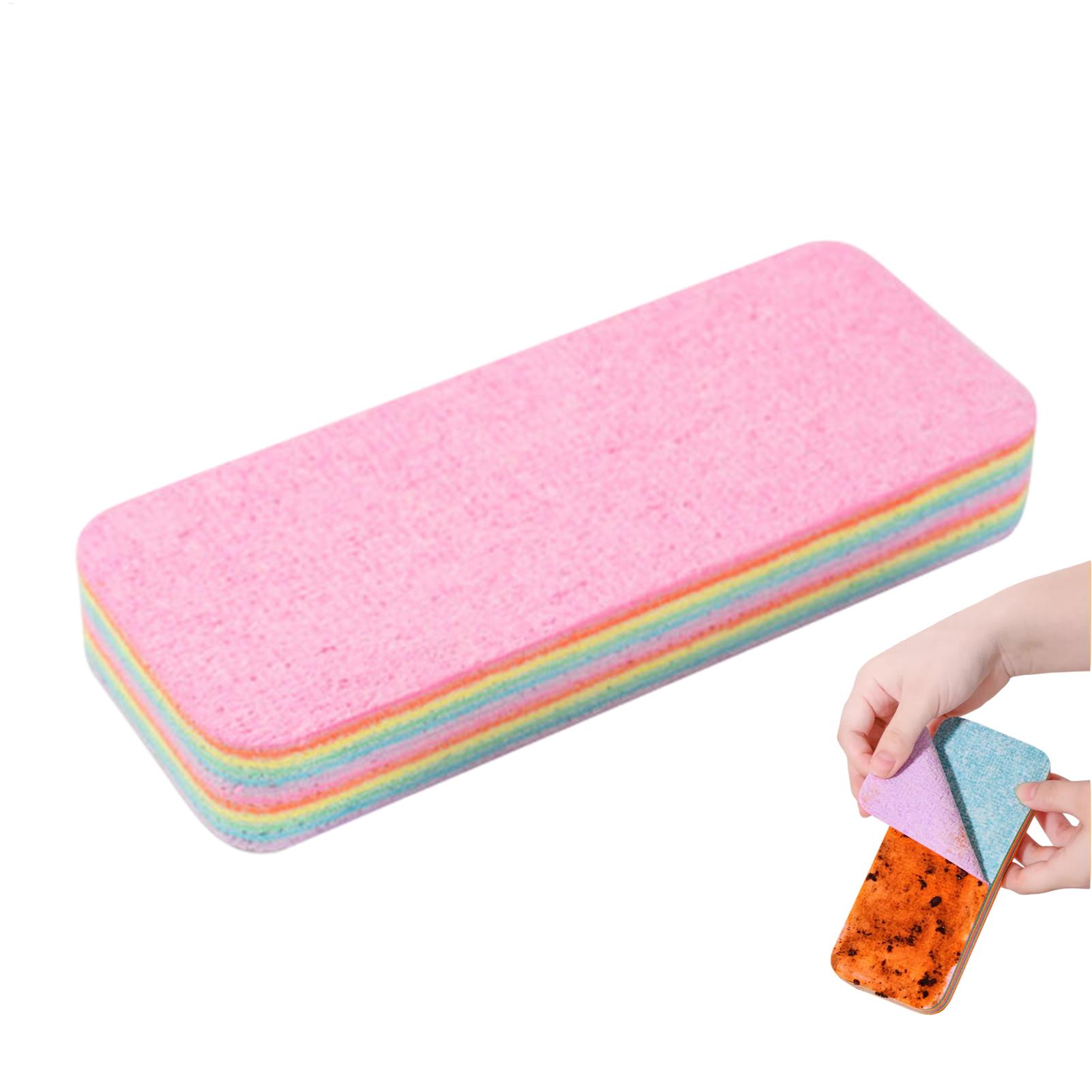 Peelable Layer Cleaning Sponges 12-Ply Reusable Microfiber Dish Towels Highly Absorbent Scrub Rags for Kitchen Multi-Use Sponges