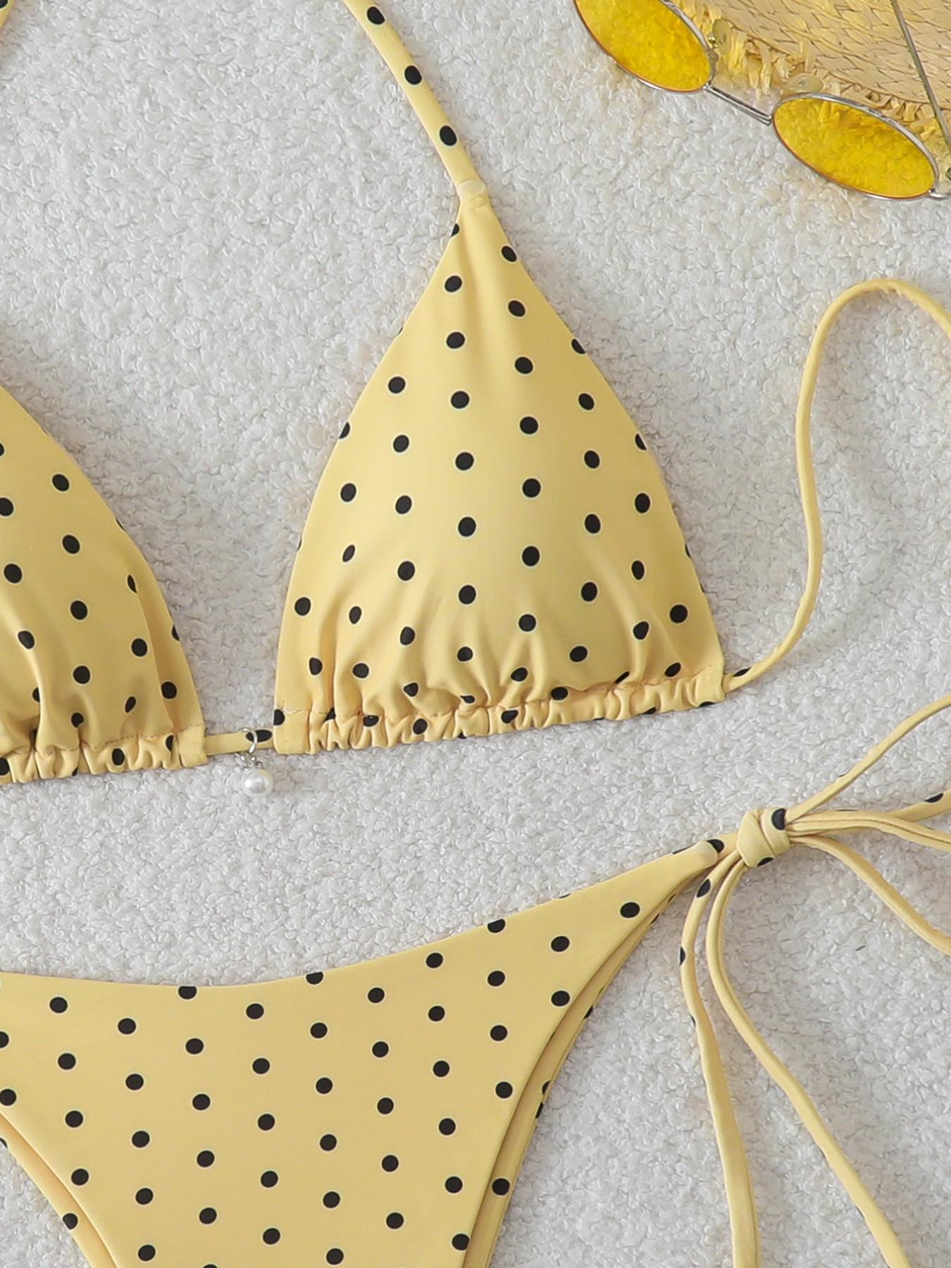 Women's Summer Bikini Set, Sexy Polka Dot Design, Beach Ready, Versatile Wear, Perfect for Beach Wear and Casual Occasions, Stylish Swimsuit for Ladies