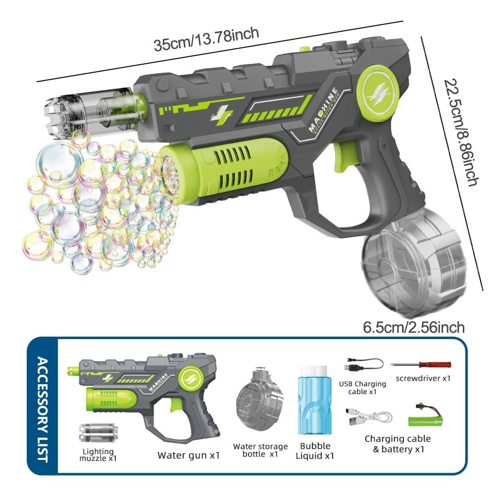 Dual-Function Large Capacity Water Gun Bubble Machine, Two-In-One Electric Water Gun Bubble Maker, Kids Toy for Summer Outdoor Play
