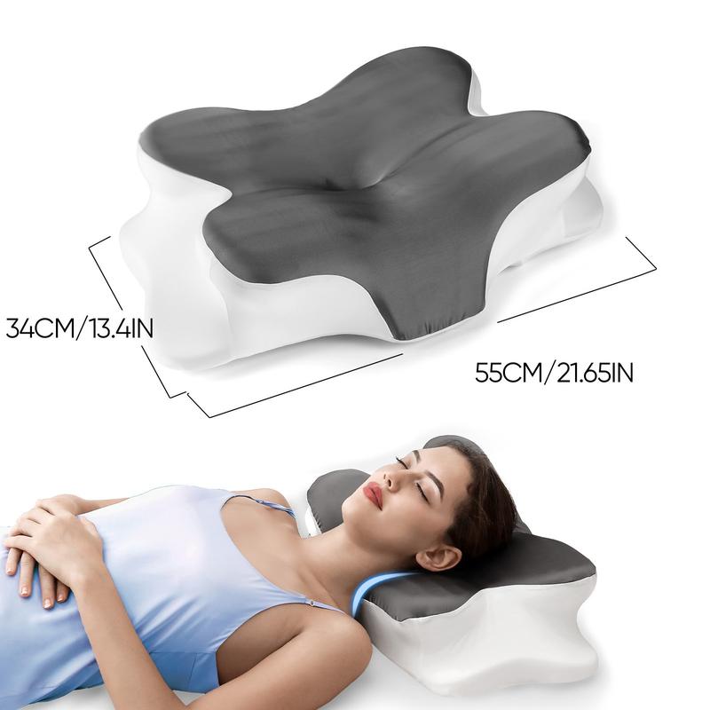 Butterfly-shaped neck pillow with storage bag, Orthopedic Memory Foam pillow with washable silk pillowcase, a perfect gift for birthdays, Valentine's Day, and Christmas, suitable for side, back, and stomach sleepers, home, travel, camping