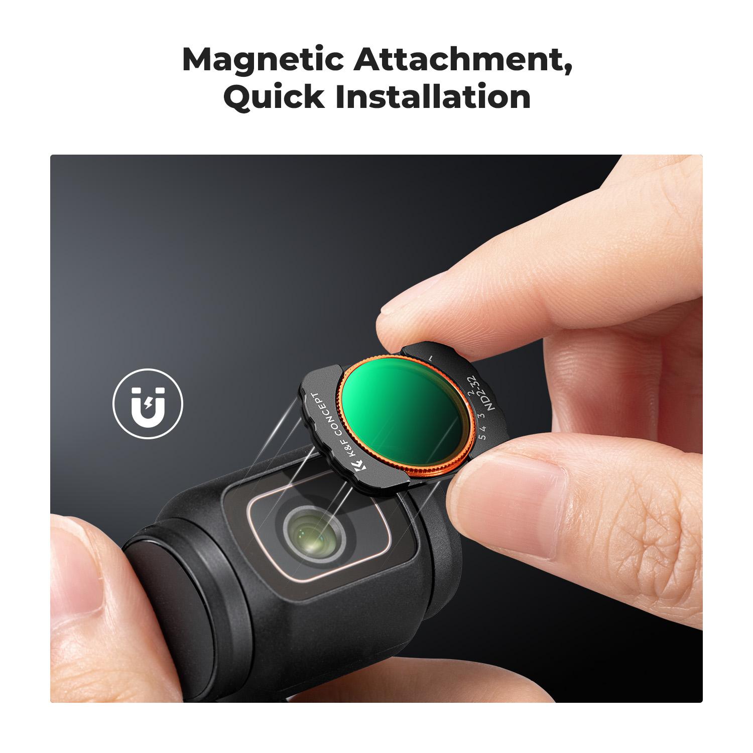【K&F CONCEPT】Magnetic Effect & ND & CPL Filter Set Compatible with DJI Osmo Pocket 3, 3 Pack CPL Black Diffusion 1/4 ND2-32 Filters Accessories, HD Optical Glass/Multi-Coated 【K&F CONCEPT】Magnetic Effect & ND & CPL Filter Set Compatible with DJI Osmo Pocket 3, 3 Pack CPL Black Diffusion 1/4 ND2-32 Filters Accessories, HD Optical Glass/Multi-Coated