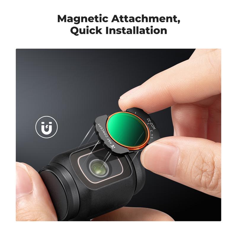 【K&F CONCEPT】Magnetic Effect & ND & CPL Filter Set Compatible with DJI Osmo Pocket 3, 3 Pack CPL Black Diffusion 1/4 ND2-32 Filters Accessories, HD Optical Glass/Multi-Coated