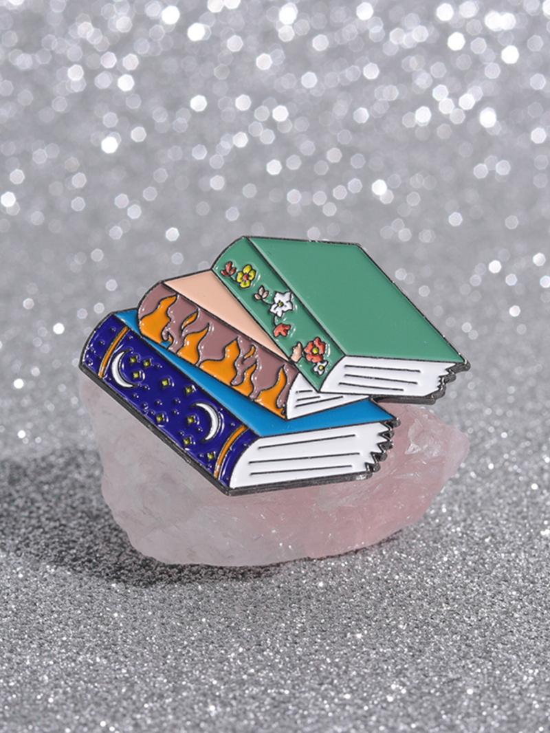 Cute Book Design Brooch, Fashion Alloy Brooch Pin for Women & Men, Funny Enamel Pin Suitable for Backpacks, Jeans, Scarves, Hats Decoration, Mother's Day Gift