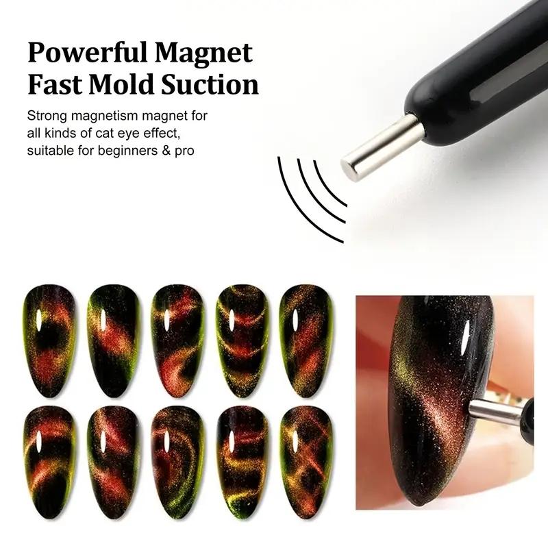 7-Piece Nail Polish & Gel Magnet Set, Nail Art Kit, Complete Salon Kit for Cat Eye French Manicure, Professional Nail Tools for Home Use