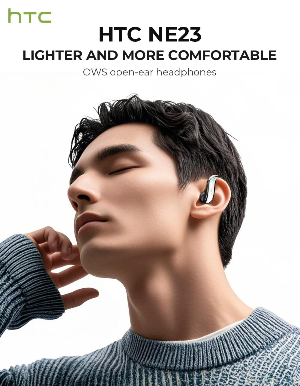 HTC NE23 Translation Earbuds, OWS Open Ear Headphone,Supports Translation in 134 Languages With APP, Bluetooth 6.0 Earphones, Wireless Earbuds for Music & Phone Calls, IPX5 Waterproof Sports Headphones with Long Endurance