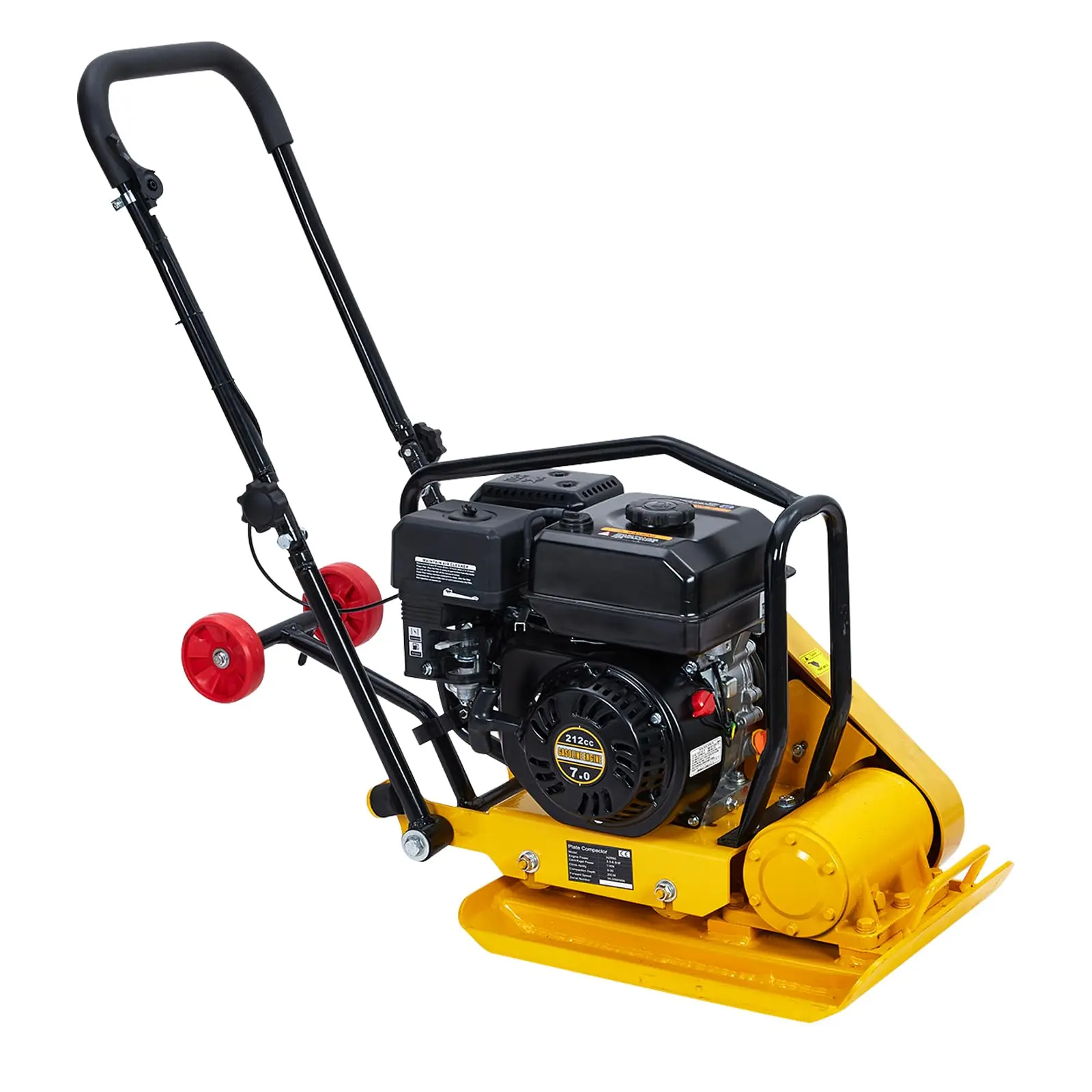 GAOMON 7hp Model Gas Plate Compactor, 212CC Engine, 4200 lbs Force, 5600 VPM, 22.1x15.9 in Plate, Ideal for Pavements, Landscaping Projects